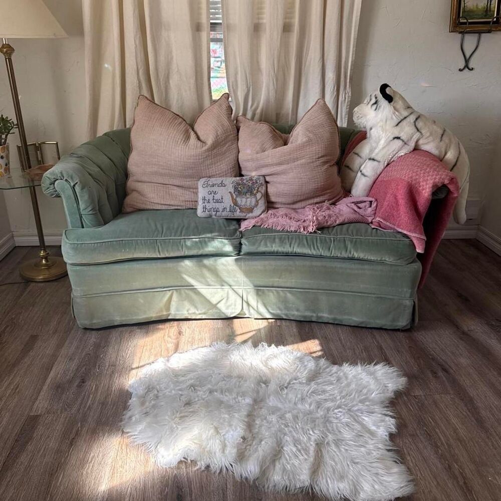 White Faux Rug about 3x2